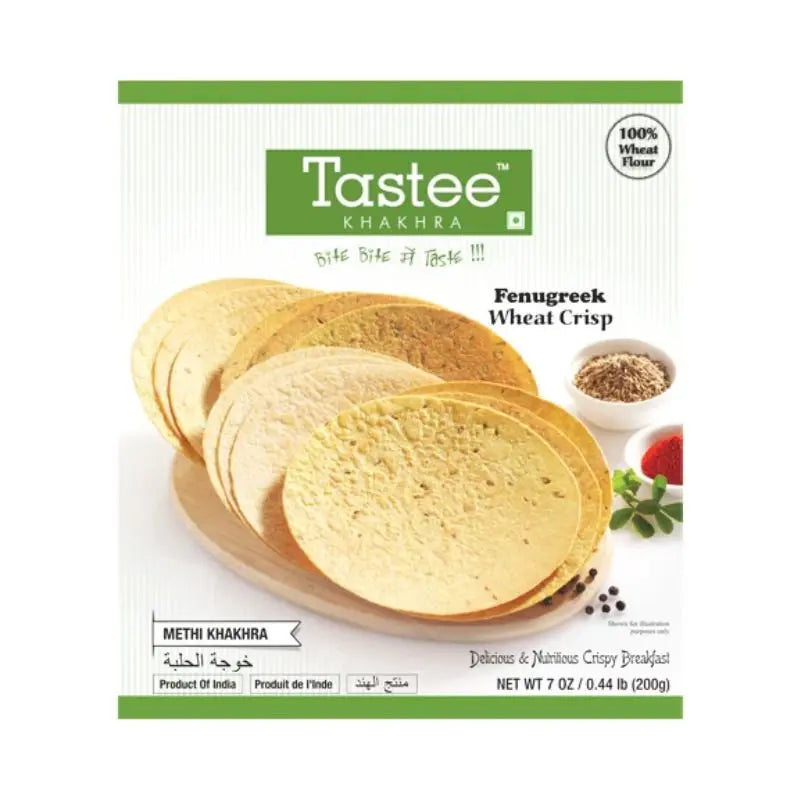 Tastee Methi Khakhra (200g)-200 grams-Global Food Hub