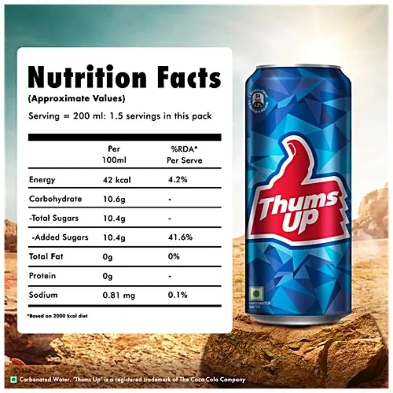 Thums Up Soft Drink Can - 300ml-Global Food Hub
