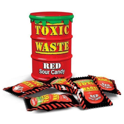 Toxic Waste Red Sour Candy Drum-42 grams-Global Food Hub