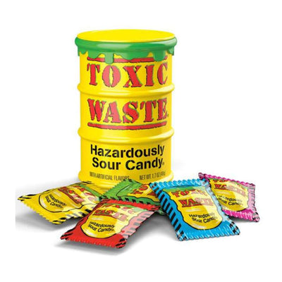 Toxic Waste Yellow Sour Candy Drum-42 grams-Global Food Hub