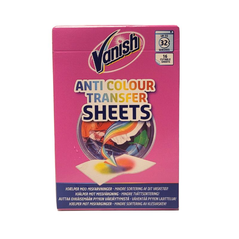 Vanish Anti Colour Transfer Sheets Upto 32 Washes-Global Food Hub