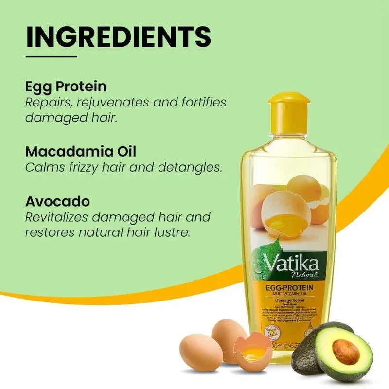Vatika Egg Protein Hair Oil - 200ml-Global Food Hub