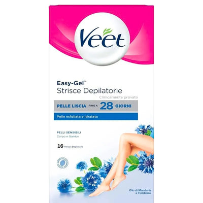 Veet Easy Gel Waxing Strips For Smooth Skin 16 Strips-Global Food Hub