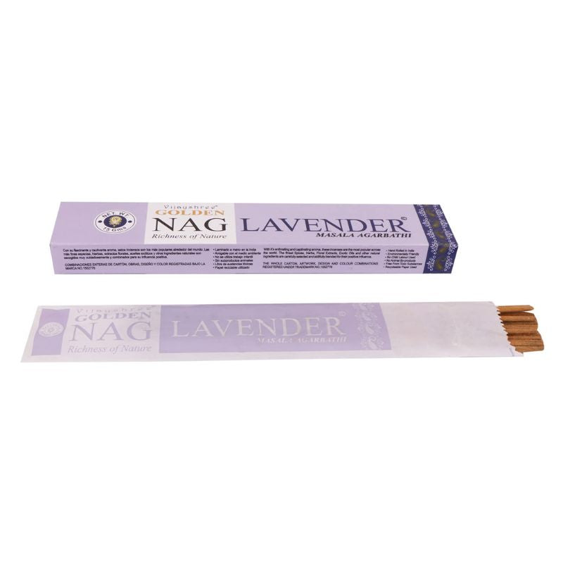 Vijayshree Golden Nag Lavender Incense Sticks - 15 Sticks-Global Food Hub