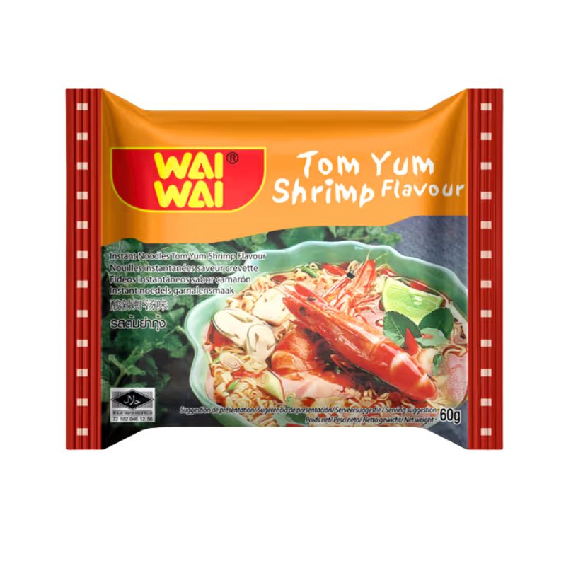 WAI WAI Instant Noodle Tom-Yum Shrimp - 60g-Global Food Hub