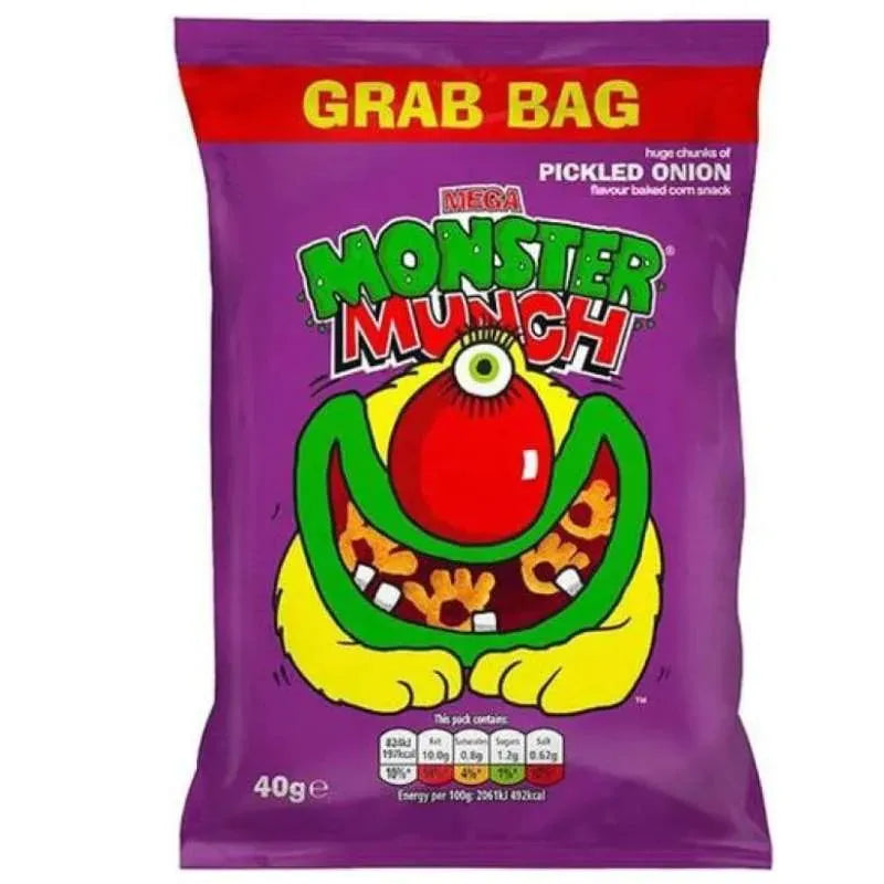 Walkers Crisps Monster Munch Pickled Onion - 40g Pouch-Global Food Hub