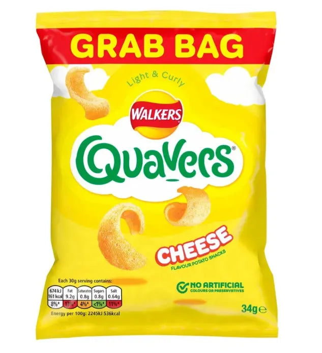 Walkers Crisps Quavers Cheese - 34g-Global Food Hub