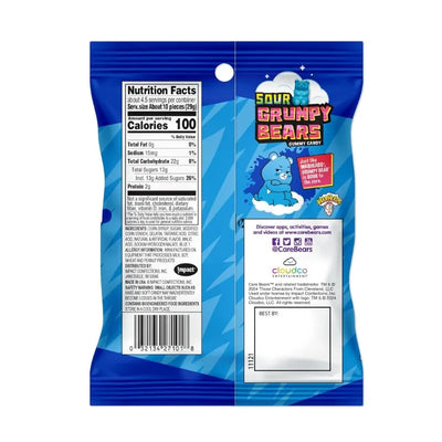 Warheads Care Sour Grumpy Bears Blue Raspberry Flavor-127g-Global Food Hub