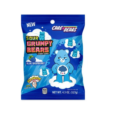 Warheads Care Sour Grumpy Bears Blue Raspberry Flavor-127g-Global Food Hub