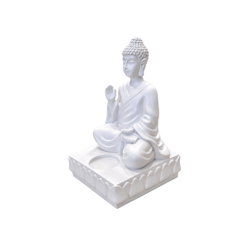 White Buddha Tealight Candle Holder-Global Food Hub