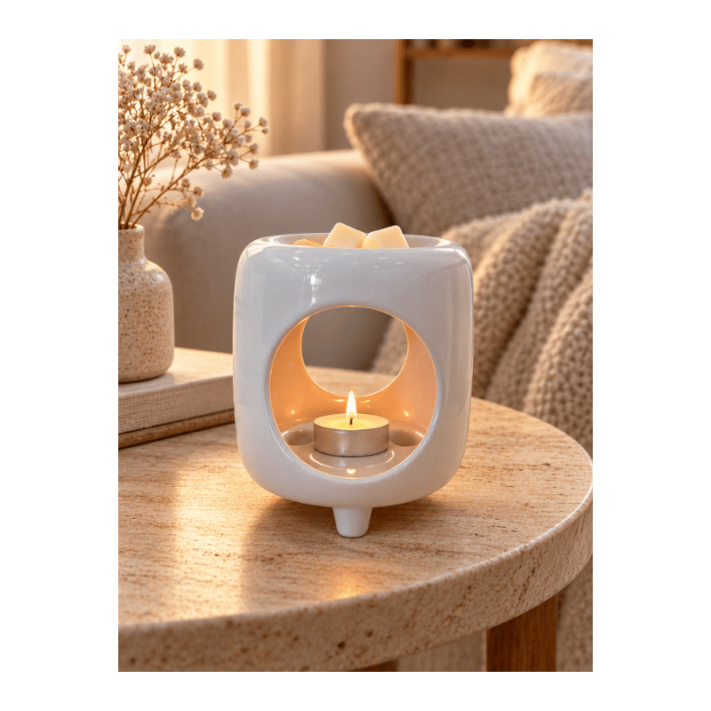 White Ceramic Aroma Diffuser – Oil & Wax Burner-Global Food Hub