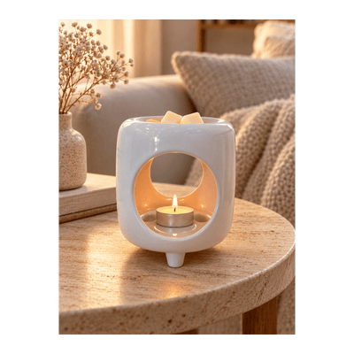 White Ceramic Aroma Diffuser – Oil & Wax Burner-Global Food Hub