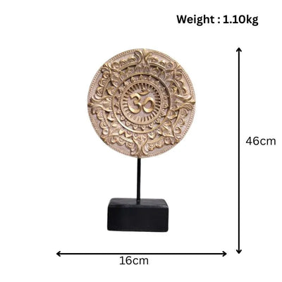 Wooden Om Symbol Standing Decorative Piece-Global Food Hub