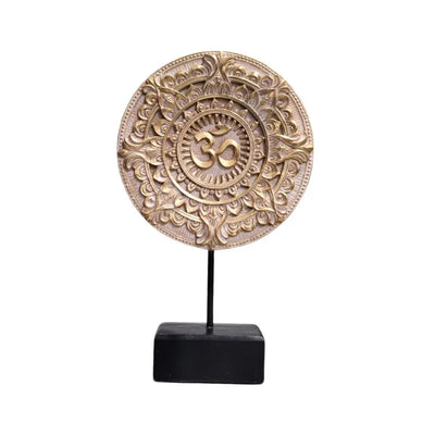 Wooden Om Symbol Standing Decorative Piece-Global Food Hub