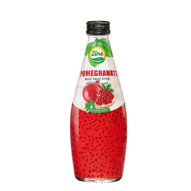 Zine Basil Seed Drink Pomegranate - 300ml-Global Food Hub