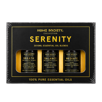 Serenity Fragrance Essential Oil Pack - 3 x 10ML - Breath, Balance, Meditate