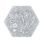 Selenite Hexagon Energy Coaster with Engraved Crystals & Floral Design