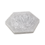 Selenite Hexagon Energy Coaster with Engraved Crystals & Floral Design
