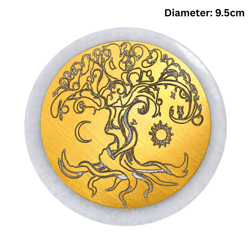 Selenite Natural Stone Tree of Life Energy Coaster