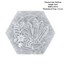Selenite Hexagon Energy Coaster with Engraved Crystals & Floral Design