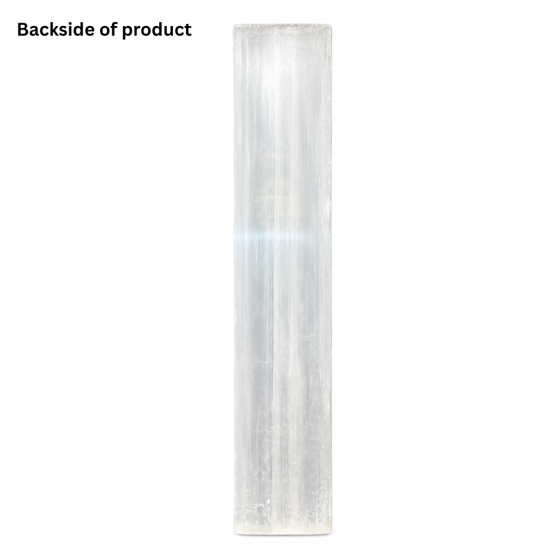 Selenite 7 Chakra Healing & Crystal Charging Stick – Rectangular