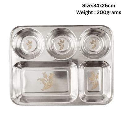 Stainless Steel Plate / Thali 34x26cm