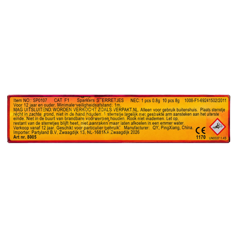 Partyland 16cm Sparklers -8g (10pcs in a pack)