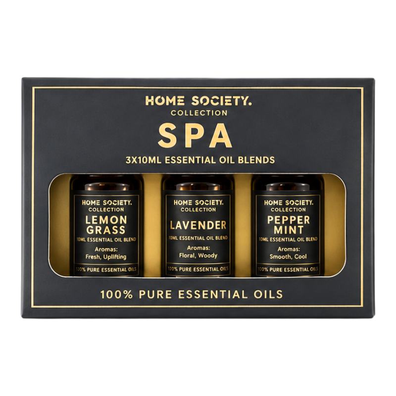 Spa Fragrance Essential Oil Pack - 3 x 10ML - Lemongrass, Lavender, Peppermint